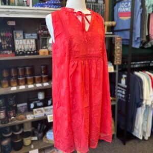 NWT Boutique Coral Red Shift Dress